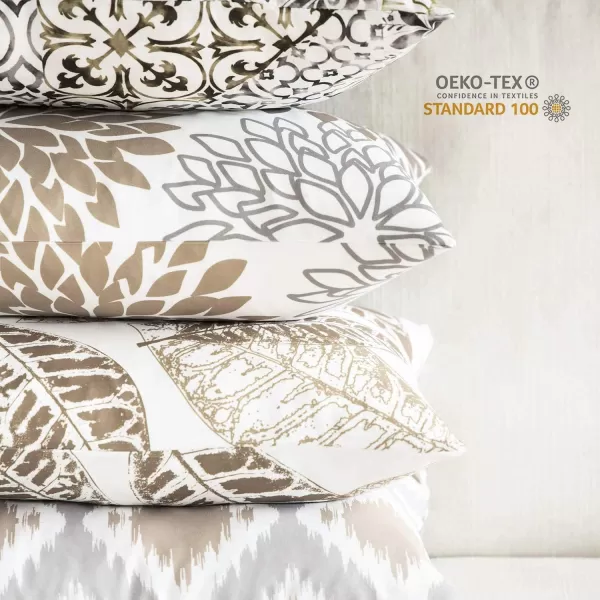 Phantoscope Set of 4 New Living Series Halloween Velvet Pillows Leaf Geometric Throw Decorative Fall Velvet Pillow Cover Cushion Cover Orange and Black 18 x 18 inches 45 x 45 cmCoffee