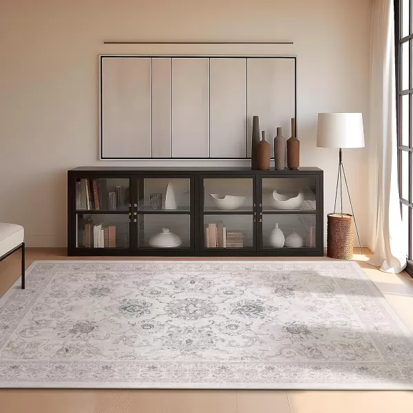 Phantoscope Vintage Collection Area Rug 6x9  Large Living Room Rug  Washable Rug Boho Rugs NonSlip for Bedroom Dining Room LowPile Floor Carpet Distressed Accent Rug BeigeNeutralBeigeNeutral