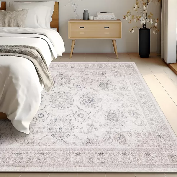 Phantoscope Vintage Collection Area Rug 6x9  Large Living Room Rug  Washable Rug Boho Rugs NonSlip for Bedroom Dining Room LowPile Floor Carpet Distressed Accent Rug BeigeNeutralBeigeNeutral