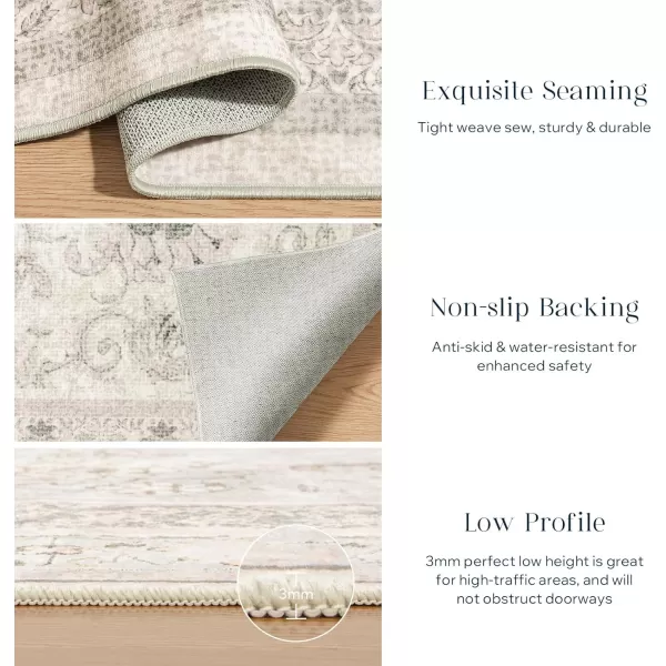 Phantoscope Vintage Collection Area Rug 6x9  Large Living Room Rug  Washable Rug Boho Rugs NonSlip for Bedroom Dining Room LowPile Floor Carpet Distressed Accent Rug BeigeNeutralBeigeNeutral