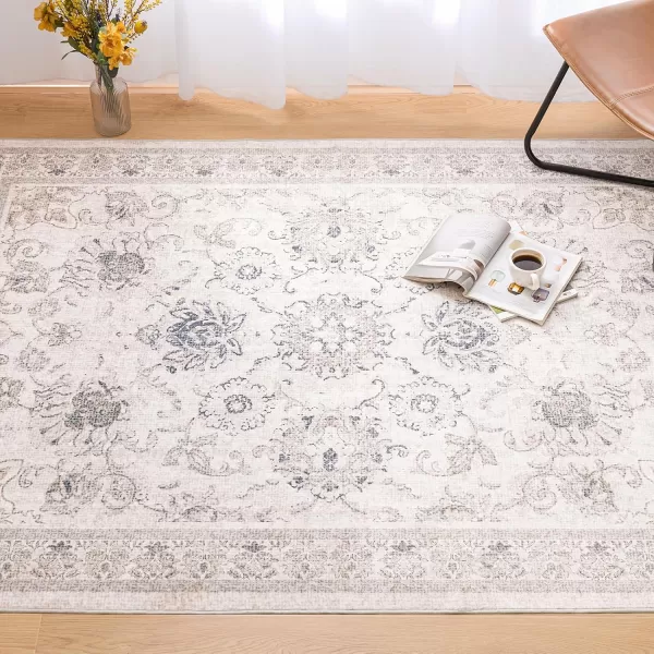 Phantoscope Vintage Collection Area Rug 6x9  Large Living Room Rug  Washable Rug Boho Rugs NonSlip for Bedroom Dining Room LowPile Floor Carpet Distressed Accent Rug BeigeNeutralBeigeNeutral