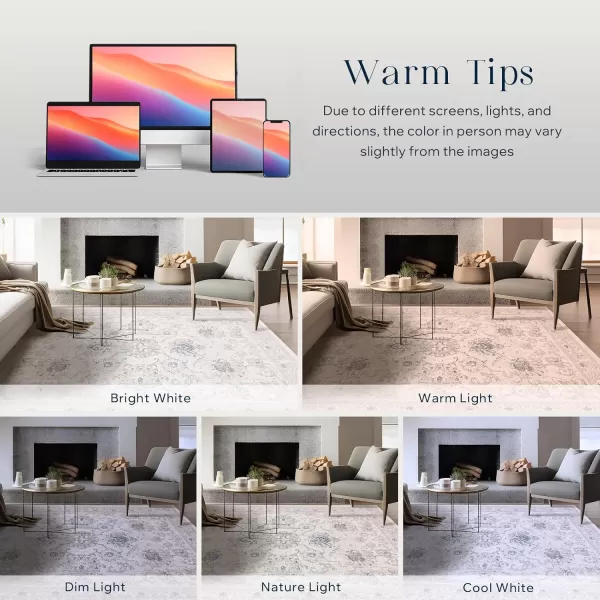 Phantoscope Vintage Collection Area Rug 6x9  Large Living Room Rug  Washable Rug Boho Rugs NonSlip for Bedroom Dining Room LowPile Floor Carpet Distressed Accent Rug BeigeNeutralBeigeNeutral