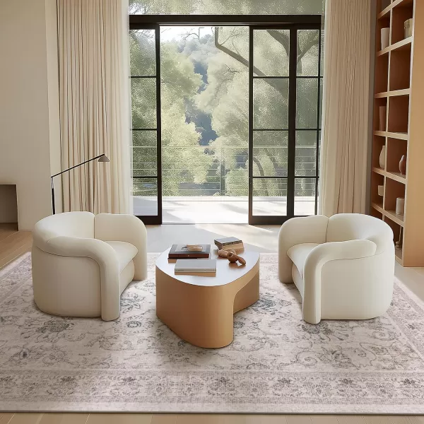 Phantoscope Vintage Collection Area Rug 6x9  Large Living Room Rug  Washable Rug Boho Rugs NonSlip for Bedroom Dining Room LowPile Floor Carpet Distressed Accent Rug BeigeNeutralBeigeNeutral