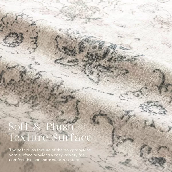 Phantoscope Vintage Collection Area Rug 6x9  Large Living Room Rug  Washable Rug Boho Rugs NonSlip for Bedroom Dining Room LowPile Floor Carpet Distressed Accent Rug BeigeNeutralBeigeNeutral