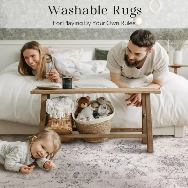 Phantoscope Vintage Collection Area Rug 6x9  Large Living Room Rug  Washable Rug Boho Rugs NonSlip for Bedroom Dining Room LowPile Floor Carpet Distressed Accent Rug BeigeNeutralBeigeNeutral