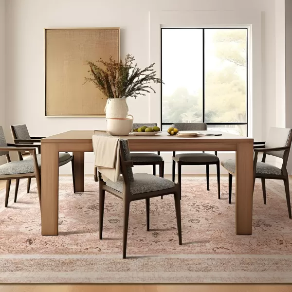 Phantoscope Vintage Collection Area Rug 6x9  Large Living Room Rug  Washable Rug Boho Rugs NonSlip for Bedroom Dining Room LowPile Floor Carpet Distressed Accent Rug BeigeNeutralSoft Pink  Beige