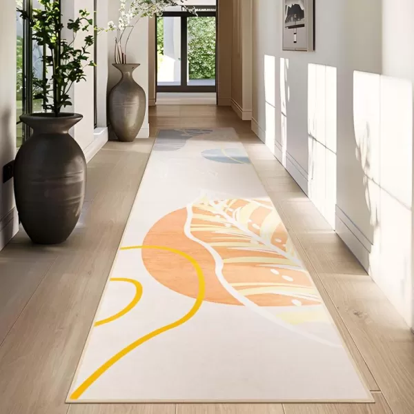 Phantoscope 8x10 Illustration Collection Area Rug Washable Living Room Rug NonSlip LowPile Abstract Plant Painting Carpet for Bedroom Dining Room Office Indoor Outdoor Printed Rug BeigeBeige