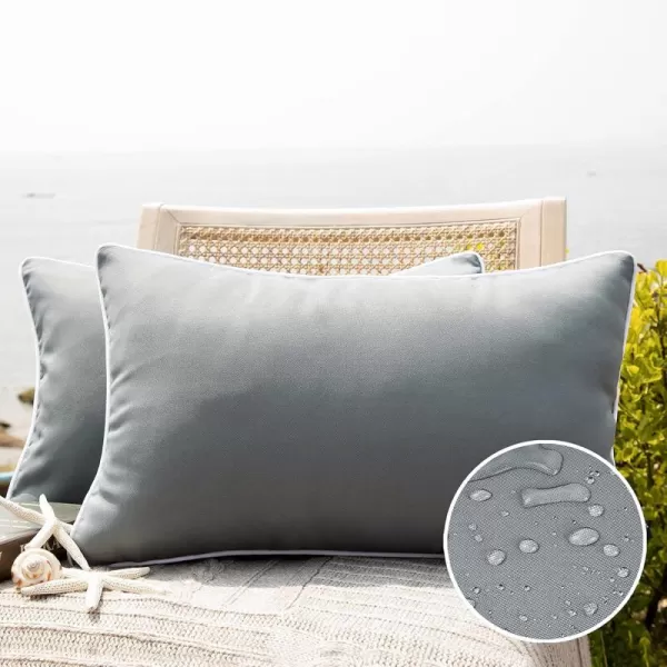 Phantoscope Pack of 2 Outdoor Waterproof Throw Pillow Covers Decorative Square Cushion Case Patio Pillows for Couch Tent Sunbrella 18x18 YellowGray