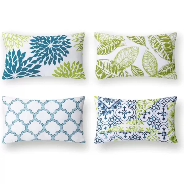 Phantoscope Set of 4 New Living Series Halloween Velvet Pillows Leaf Geometric Throw Decorative Fall Velvet Pillow Cover Cushion Cover Orange and Black 18 x 18 inches 45 x 45 cmBlue