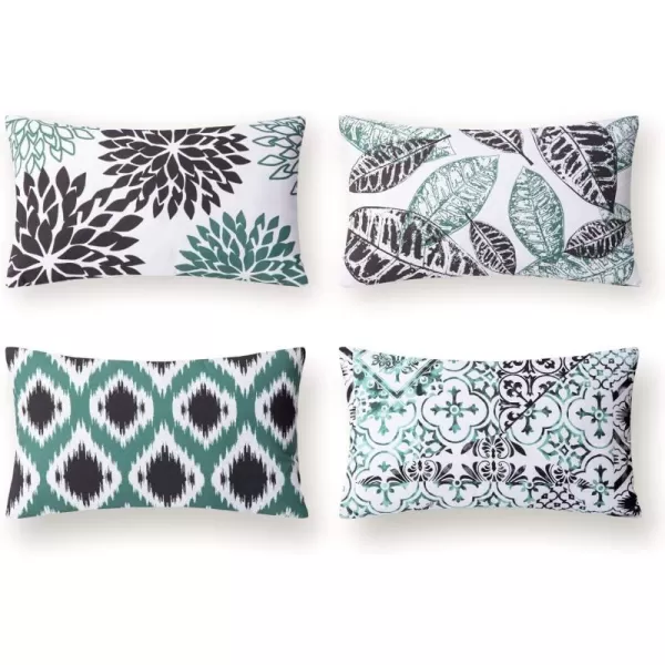 Phantoscope Set of 4 New Living Series Halloween Velvet Pillows Leaf Geometric Throw Decorative Fall Velvet Pillow Cover Cushion Cover Orange and Black 18 x 18 inches 45 x 45 cmBlack