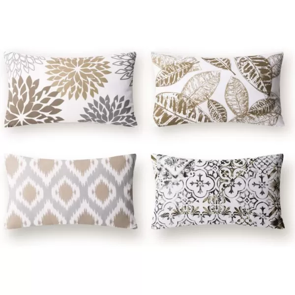 Phantoscope Set of 4 New Living Series Halloween Velvet Pillows Leaf Geometric Throw Decorative Fall Velvet Pillow Cover Cushion Cover Orange and Black 18 x 18 inches 45 x 45 cmCoffee