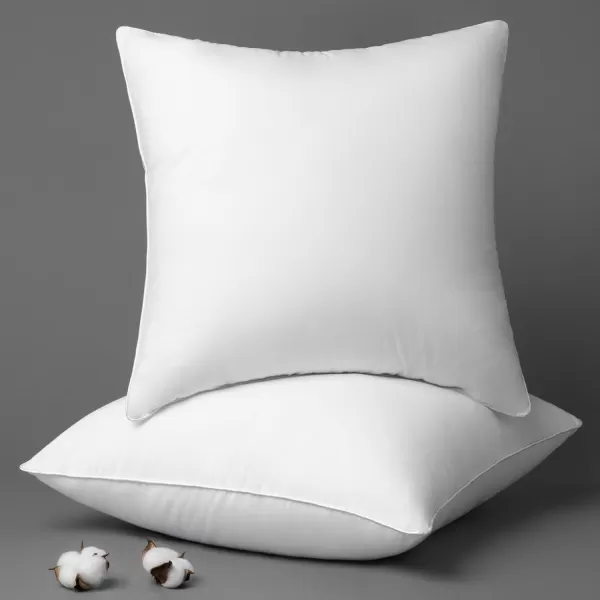 Phantoscope 18x18 Pillow Insert  Throw Pillow Insert with 100 Cotton Cover  18 Inch Square Form Microfiber Pillow Sham Stuffer  Couch Cushion Pillow 1 Count Pack of 1White