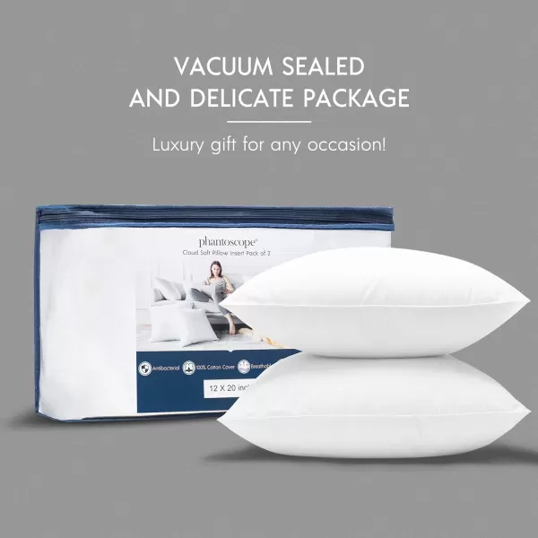 Phantoscope 18x18 Pillow Insert  Throw Pillow Insert with 100 Cotton Cover  18 Inch Square Form Microfiber Pillow Sham Stuffer  Couch Cushion Pillow 1 Count Pack of 1White