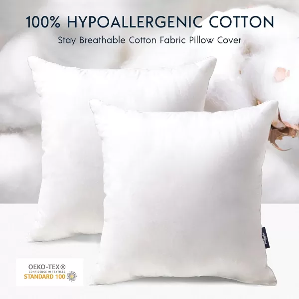 Phantoscope 18x18 Pillow Insert  Throw Pillow Insert with 100 Cotton Cover  18 Inch Square Form Microfiber Pillow Sham Stuffer  Couch Cushion Pillow 1 Count Pack of 1White