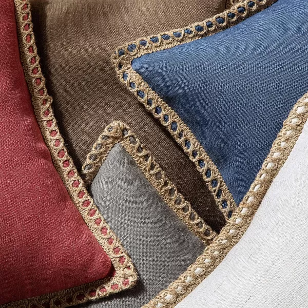 Phantoscope Farmhouse Solid Throw Decorative Pillow Cover Burlap Linen Trimmed Tailored Edges Outdoor Pillow Off White 1 Pack 12 x 20 inches 30 x 50 cmGray