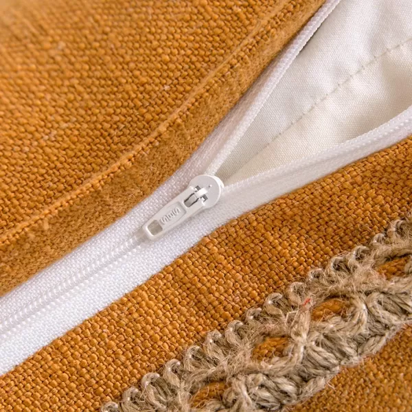 Phantoscope Farmhouse Solid Throw Decorative Pillow Cover Burlap Linen Trimmed Tailored Edges Outdoor Pillow Off White 1 Pack 12 x 20 inches 30 x 50 cmOrange