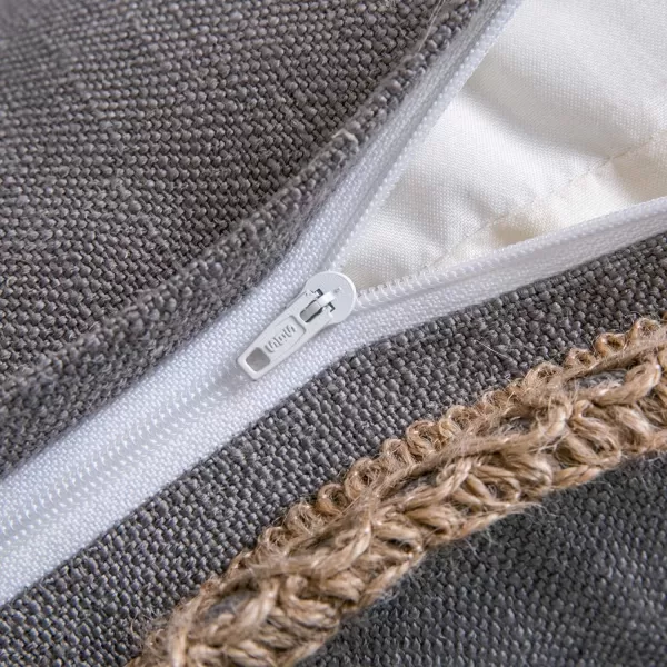 Phantoscope Farmhouse Solid Throw Decorative Pillow Cover Burlap Linen Trimmed Tailored Edges Outdoor Pillow Off White 1 Pack 12 x 20 inches 30 x 50 cmGray