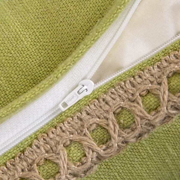 Phantoscope Farmhouse Solid Throw Decorative Pillow Cover Burlap Linen Trimmed Tailored Edges Outdoor Pillow Off White 1 Pack 12 x 20 inches 30 x 50 cmChartreuse Green