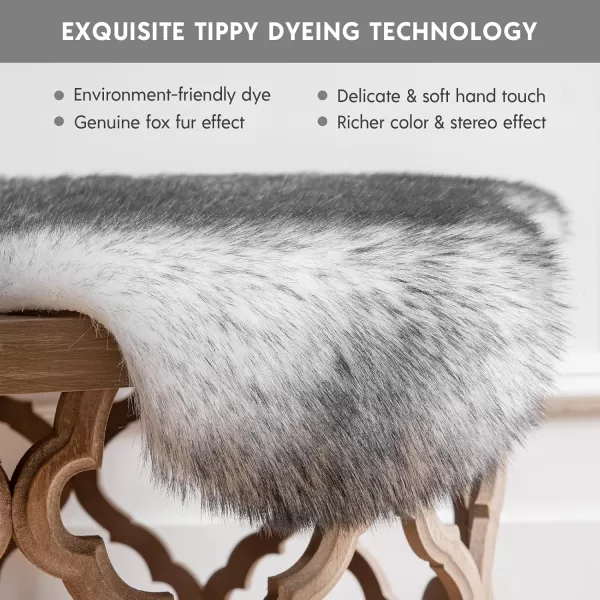 Phantoscope Faux Fur Rug Fluffy Soft Faux Fox Fur Area Rugs for Bedroom Livingroom Kids Room DecorShaggy Fur Rugs AntiSkid White Brown 2 x 6 FeetBlack