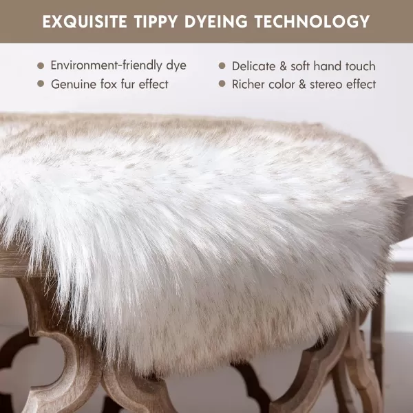 Phantoscope Faux Fur Rug Fluffy Soft Faux Fox Fur Area Rugs for Bedroom Livingroom Kids Room DecorShaggy Fur Rugs AntiSkid White Brown 2 x 6 FeetWhite Brown