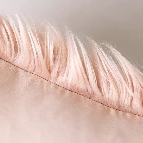 Phantoscope Faux Fur Solid Decorative Pillow Cover Fluffy Throw Pillow Mongolian Luxury Fuzzy Pillow Case Cushion Cover for Bedroom and CouchTrue White 18 x 18 InchesPeachy Pink