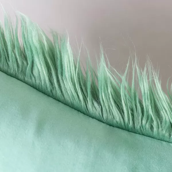 Phantoscope Faux Fur Solid Decorative Pillow Cover Fluffy Throw Pillow Mongolian Luxury Fuzzy Pillow Case Cushion Cover for Bedroom and CouchTrue White 18 x 18 InchesGreen