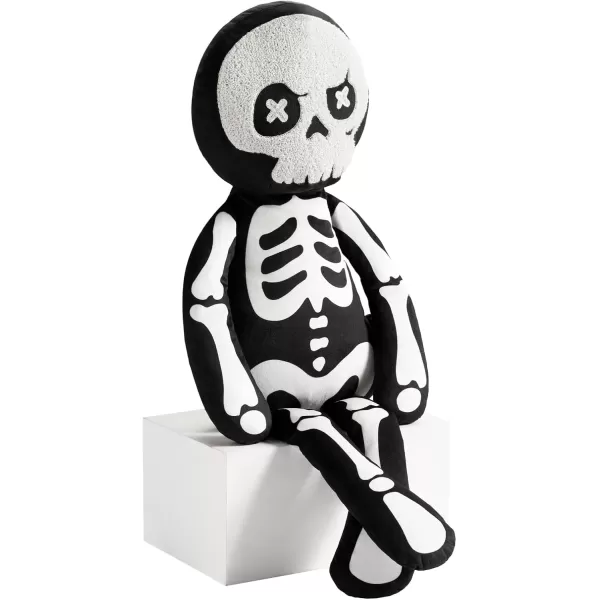 Phantoscope Happy Halloween Shaped Throw Pillow Ghost Pillow with Witch Hat Witch Shaped Pillow with Bell Soft Velvet 3D Halloween Throw Pillow for Couch Purple 28 x 14 inchBlack Skeleton