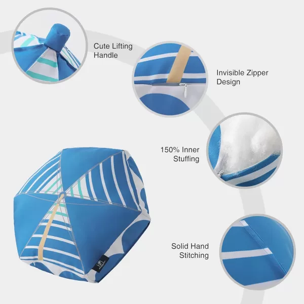 Phantoscope Outdoor Umbrella Shaped Throw Pillow Decorative Waterproof Pillows for Outdoor Patio Furniture Beach Cushion Pillows Blue 18x18x12 InchesBlue