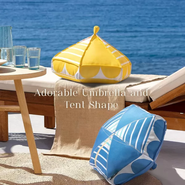 Phantoscope Outdoor Umbrella Shaped Throw Pillow Decorative Waterproof Pillows for Outdoor Patio Furniture Beach Cushion Pillows Blue 18x18x12 InchesBlue