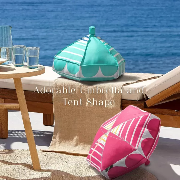 Phantoscope Outdoor Umbrella Shaped Throw Pillow Decorative Waterproof Pillows for Outdoor Patio Furniture Beach Cushion Pillows Blue 18x18x12 InchesGreen