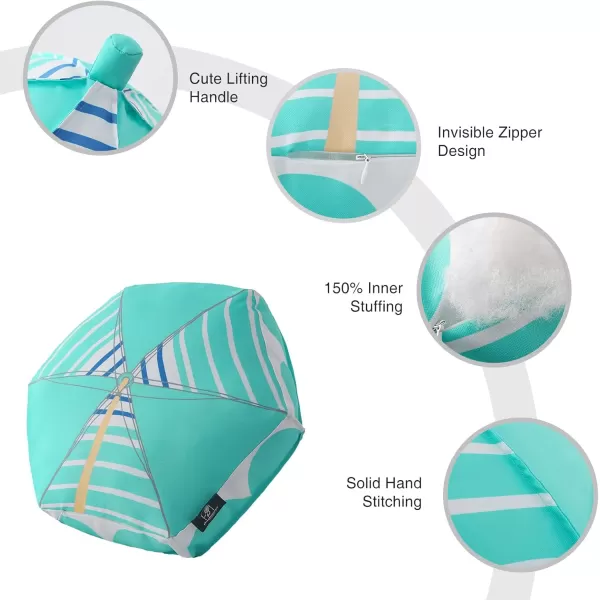 Phantoscope Outdoor Umbrella Shaped Throw Pillow Decorative Waterproof Pillows for Outdoor Patio Furniture Beach Cushion Pillows Blue 18x18x12 InchesGreen