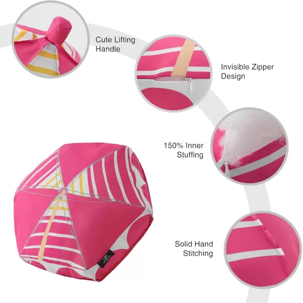 Phantoscope Outdoor Umbrella Shaped Throw Pillow Decorative Waterproof Pillows for Outdoor Patio Furniture Beach Cushion Pillows Blue 18x18x12 InchesPink