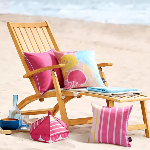 Phantoscope Pack of 2 Outdoor Waterproof Pillow Covers Decorative Jellyfish Design Outdoor Pillows for Patio Furniture Cushion Cases for Couch Tent Sunbrella Yellow 18x18 InchesJellyfishhot Pink