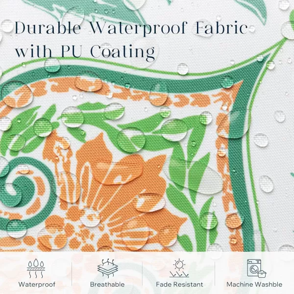Phantoscope Pack of 4 Outdoor Pillows Waterproof Boho Geometric Outdoor Throw Pillow Covers Decorative Floral Patio Pillows Square Cushion Case for Couch Tent Sunbrella OrangeBlue 18x18 InchesLight TurquoiseOrange