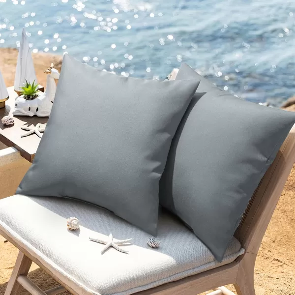 Phantoscope Pack of 4 Premium Dual Usage Outdoor Pillow Inserts Waterproof Throw Pillows No Cover Needed Colorful Decorative Couch Sham Cushion Stuffer Patio Couch Tent Light Blue 18 x 18 InchesGray