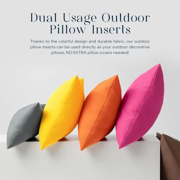 Phantoscope Pack of 4 Premium Dual Usage Outdoor Pillow Inserts Waterproof Throw Pillows No Cover Needed Colorful Decorative Couch Sham Cushion Stuffer Patio Couch Tent Light Blue 18 x 18 InchesGray