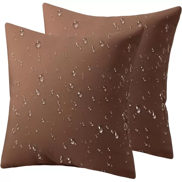 Phantoscope Pack of 4 Premium Dual Usage Outdoor Pillow Inserts Waterproof Throw Pillows No Cover Needed Colorful Decorative Couch Sham Cushion Stuffer Patio Couch Tent Light Blue 18 x 18 InchesDark Coffee