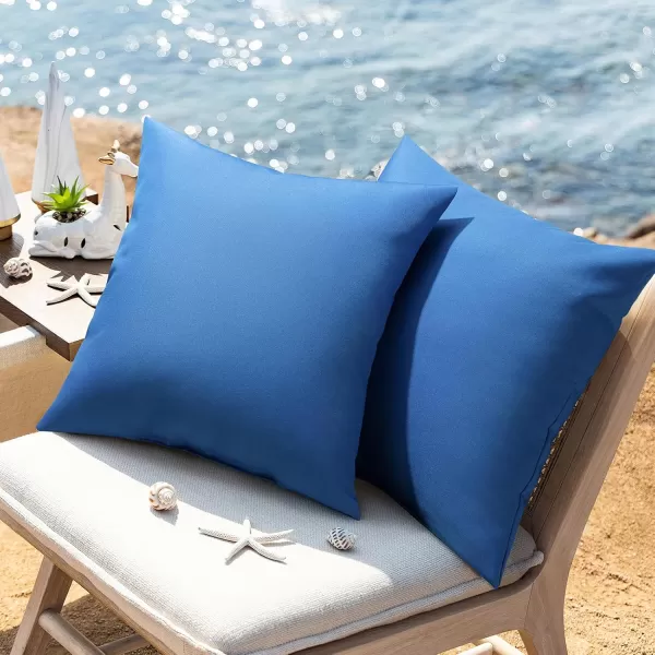 Phantoscope Pack of 4 Premium Dual Usage Outdoor Pillow Inserts Waterproof Throw Pillows No Cover Needed Colorful Decorative Couch Sham Cushion Stuffer Patio Couch Tent Light Blue 18 x 18 InchesBlue