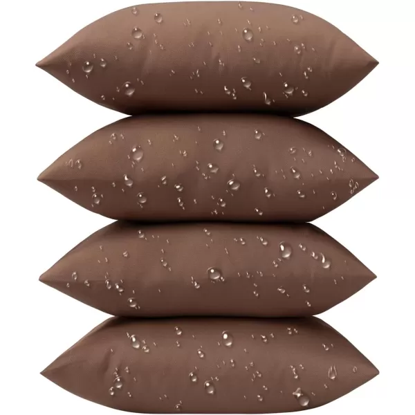 Phantoscope Pack of 4 Premium Dual Usage Outdoor Pillow Inserts Waterproof Throw Pillows No Cover Needed Colorful Decorative Couch Sham Cushion Stuffer Patio Couch Tent Light Blue 18 x 18 InchesDark Coffee