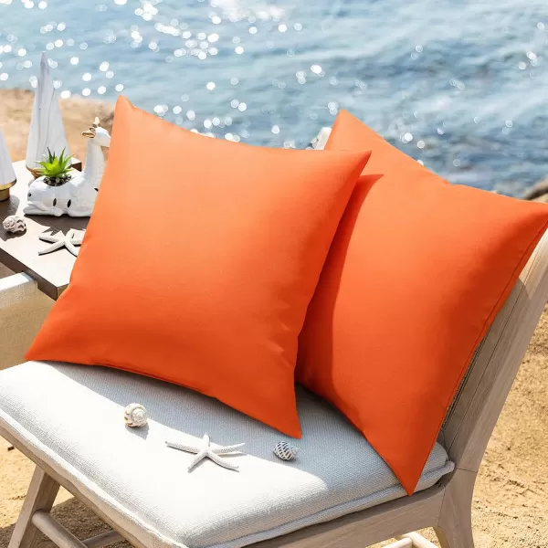 Phantoscope Pack of 4 Premium Dual Usage Outdoor Pillow Inserts Waterproof Throw Pillows No Cover Needed Colorful Decorative Couch Sham Cushion Stuffer Patio Couch Tent Light Blue 18 x 18 InchesOrange