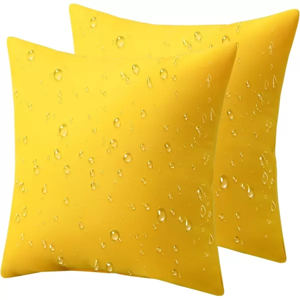 Phantoscope Pack of 4 Premium Dual Usage Outdoor Pillow Inserts Waterproof Throw Pillows No Cover Needed Colorful Decorative Couch Sham Cushion Stuffer Patio Couch Tent Light Blue 18 x 18 InchesYellow