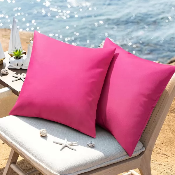 Phantoscope Pack of 4 Premium Dual Usage Outdoor Pillow Inserts Waterproof Throw Pillows No Cover Needed Colorful Decorative Couch Sham Cushion Stuffer Patio Couch Tent Light Blue 18 x 18 InchesPink
