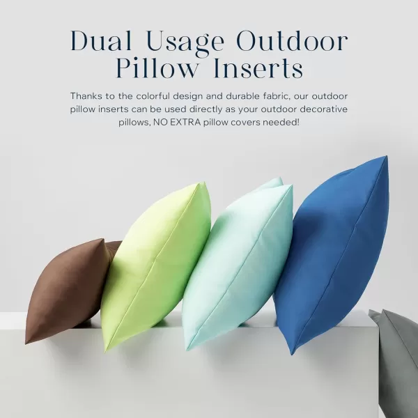 Phantoscope Pack of 4 Premium Dual Usage Outdoor Pillow Inserts Waterproof Throw Pillows No Cover Needed Colorful Decorative Couch Sham Cushion Stuffer Patio Couch Tent Light Blue 18 x 18 InchesLight Green