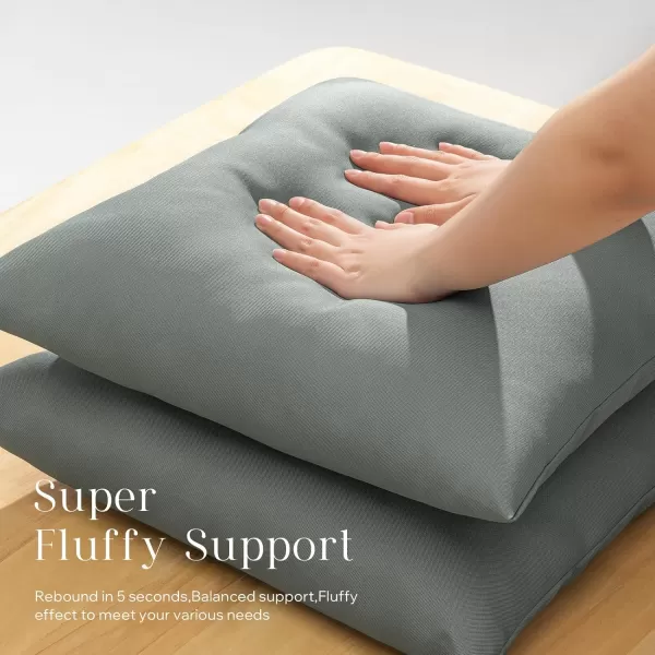 Phantoscope Pack of 4 Premium Dual Usage Outdoor Pillow Inserts Waterproof Throw Pillows No Cover Needed Colorful Decorative Couch Sham Cushion Stuffer Patio Couch Tent Light Blue 18 x 18 InchesGray