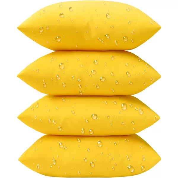 Phantoscope Pack of 4 Premium Dual Usage Outdoor Pillow Inserts Waterproof Throw Pillows No Cover Needed Colorful Decorative Couch Sham Cushion Stuffer Patio Couch Tent Light Blue 18 x 18 InchesYellow