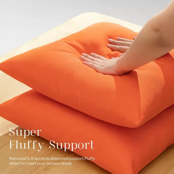 Phantoscope Pack of 4 Premium Dual Usage Outdoor Pillow Inserts Waterproof Throw Pillows No Cover Needed Colorful Decorative Couch Sham Cushion Stuffer Patio Couch Tent Light Blue 18 x 18 InchesOrange