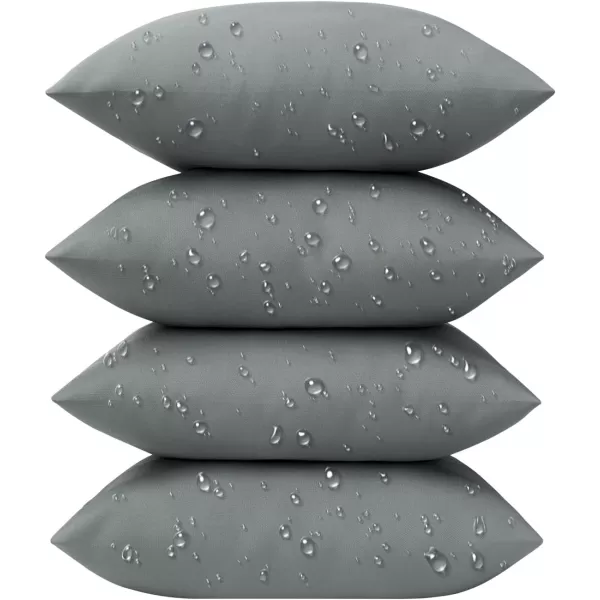 Phantoscope Pack of 4 Premium Dual Usage Outdoor Pillow Inserts Waterproof Throw Pillows No Cover Needed Colorful Decorative Couch Sham Cushion Stuffer Patio Couch Tent Light Blue 18 x 18 InchesGray