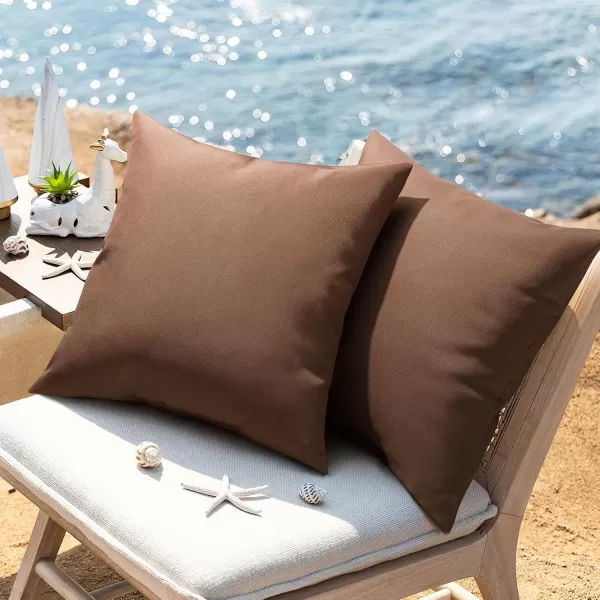 Phantoscope Pack of 4 Premium Dual Usage Outdoor Pillow Inserts Waterproof Throw Pillows No Cover Needed Colorful Decorative Couch Sham Cushion Stuffer Patio Couch Tent Light Blue 18 x 18 InchesDark Coffee