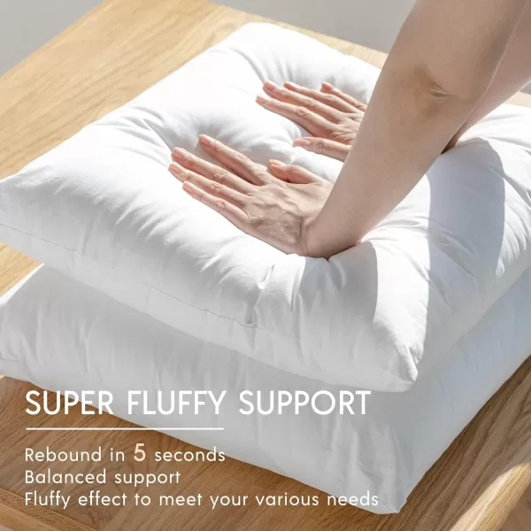Phantoscope Pillow Inserts Hypoallergenic 100 Virgin Fiber Square Form Microfiber Throw Pillow Inserts Couch Bed Pillows 45x45 cm 18x18 Inch Pack of 4White