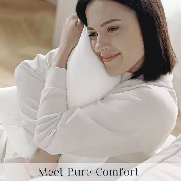 Phantoscope Pillow Inserts Hypoallergenic 100 Virgin Fiber Square Form Microfiber Throw Pillow Inserts Couch Bed Pillows 45x45 cm 18x18 Inch Pack of 4White